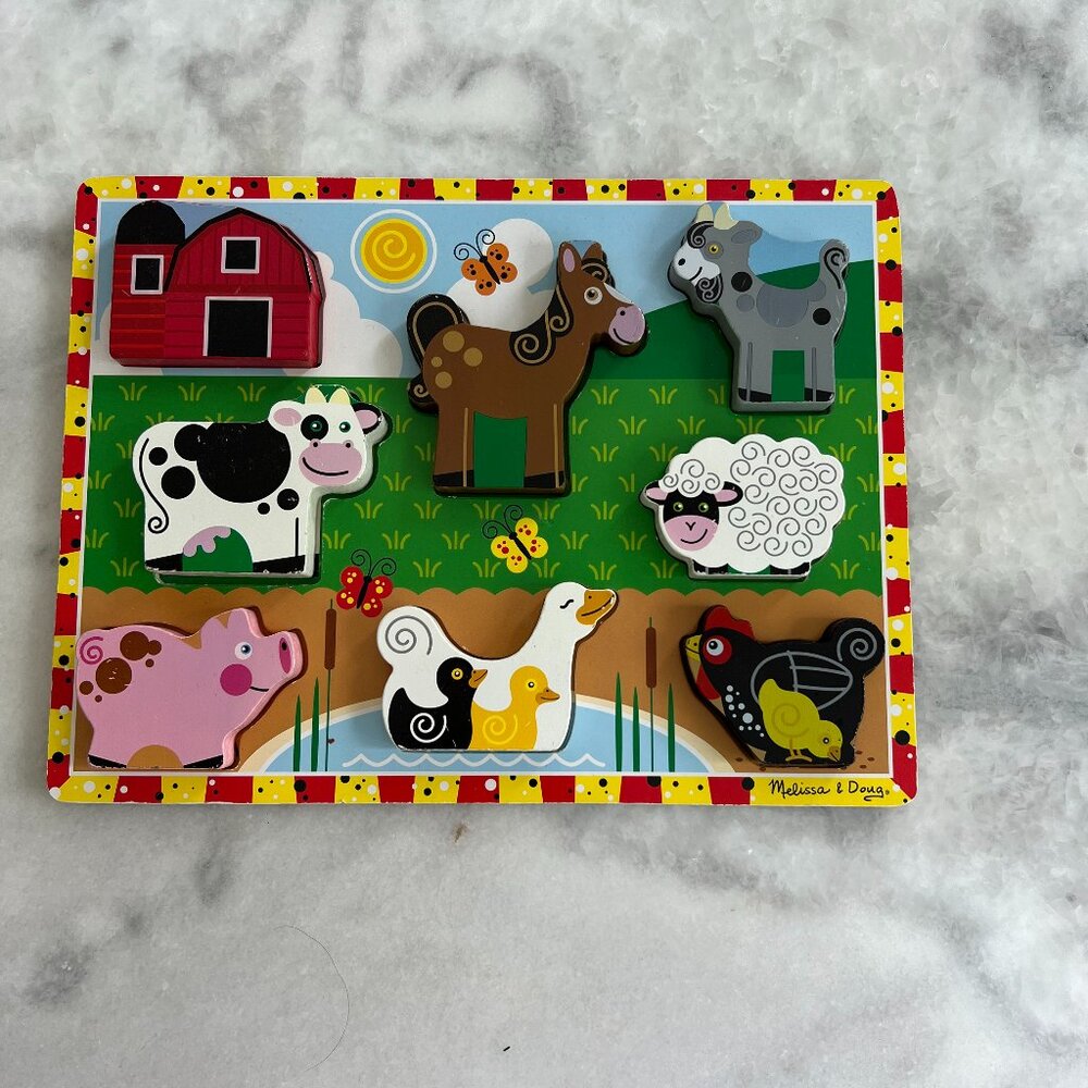 Melissa & Doug 8-Piece Farm Chunky Puzzles